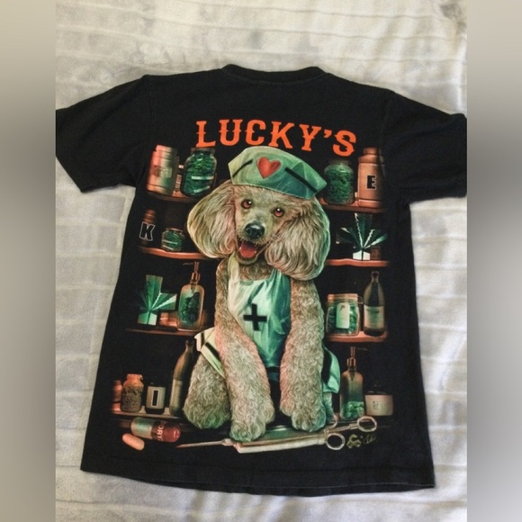 Rare Vintage Caballo Lucky’s Poodle w/ Real Nose Ring Tee Size S - Picture 4 of 8